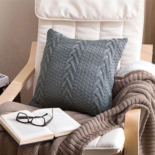 Nordic Knitted Pillow Cover Fringed Sofa Cushion Cover Pillowcase Home Soft Sofa Pillow Decor Coreless Pillow Car Cushion Cover