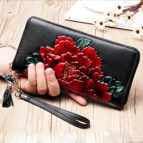 2020 New Ladies Wallet Women long leather zipper Korean version of the first layer cowhide wallet wallet multi-function large ca