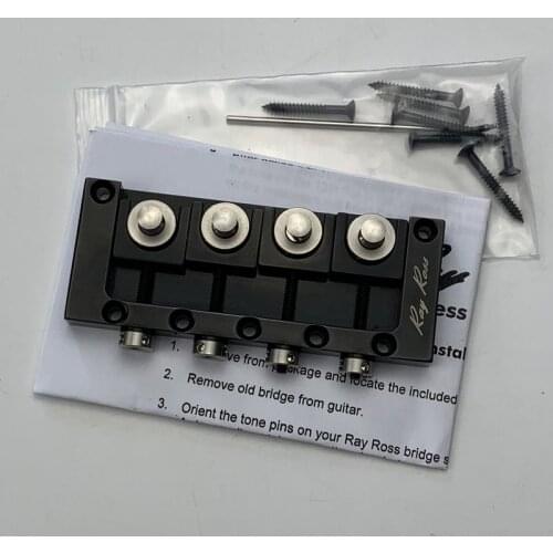 Original RAY ROSS RRN4B SADDLE-LESS 4 STRING BASS BRIDGE BLACK