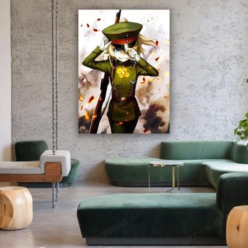 Custom Anime Youjo Senki Poster Wall For Home Art Decoration Poster Canvas Fabric Cloth HD Printing