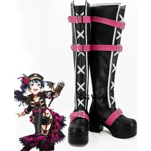 LoveLive!Sunshine!! Aqours Punk Rock Awaken Tsushima Yoshiko Anime Customize Cosplay Shoes Boots
