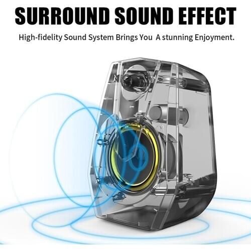 Wired Stereo USB Powered LED Night Light Laptop Desktop Colorful Dual Speakers Colorful Light Stable Portable