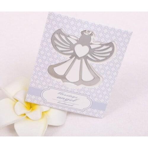 Silver Angel Bird Ring style Bookmark Baptism Baby Shower Gift wedding Favors and Gifts for Guest Wedding Souvenirs Party Supply