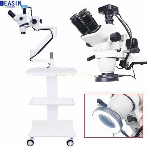 Dental Operating Microscope Portable Magnification Trolley Long Arm Surgical Endodontic Microscope Equipment