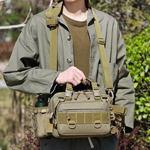 Tactical Shoulder Bag Large Capacity Military Waist Pack Outdoor Messenger Bag Multifunction Travel Bag Hunting Fishing Handbag