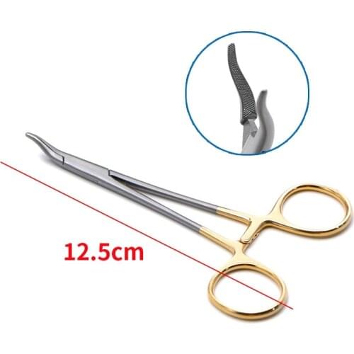 Tiangong Golden Handle Curved Nose Needle Holder 12.5cm Nasal Scissor Beauty Plastic Surgery Tools