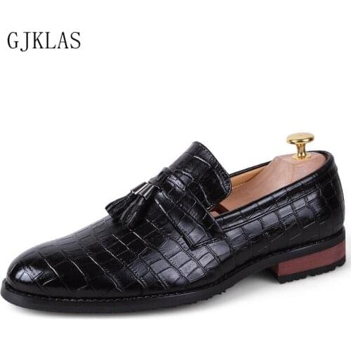 Tassel Mens Loafers Size 46 47 Mens Dress Shoes Genuine Leather Men Oxford Shoe British Style Formal Black Office Shoes Men