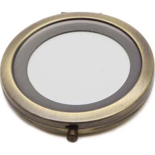 Vintage Compact Mirrors DIY Portable Metal Makeup Mirror 2X Magnifying Copper 500pices/lot