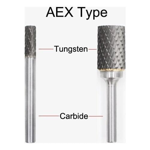 AEX1225M06 4225 12mm AEX1425M06 4226 14mm AEX1625M06 4227 16mm Tungsten AEX Double Groove End Mill Cut Grinding Rotary Rasp File