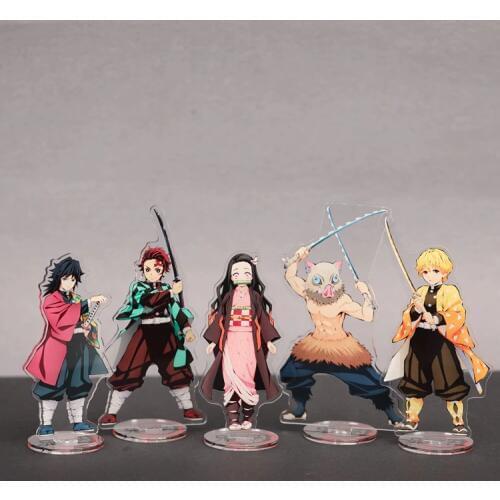 17cm Japanese Anime Demon Slayer Kimetsu no Yaiba Acrylic Standing Figures Card Kamado Tanjirou Nezuko Stand Figure Gift