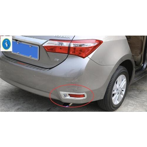 Yimaautotrims Auto Accessory Chrome Exterior Rear Fog Lamp Lights Cover Trim 2 Pcs Fit For Toyota Corolla 2014 2015 2016 ABS