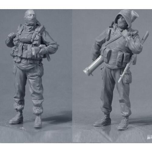 1/35 Spetsnaz GRU II (1999), 2 figure, Resin Model Soldier GK, Military theme of World War II, Unassembled and unpainted kit