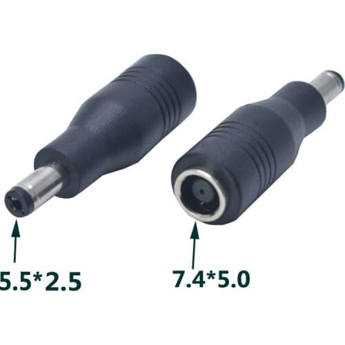 1 PCS 7.4 x 5.0 female to5.5 x 2.5mm male DC Power Connector Adapter Converter 7.4*5.0 to 5.5*2.5 for hp dell to for lenovo ASUS