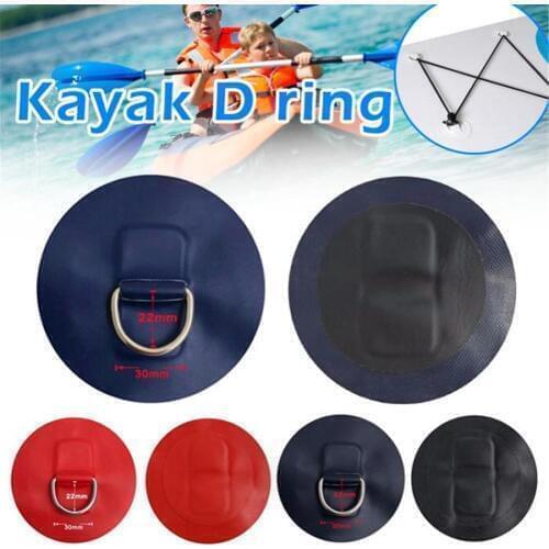 1Pcs Stainless Steel Inflatable Boat Dinghy D-RINGS PVC Patch Black Watercraft Parts Accessories