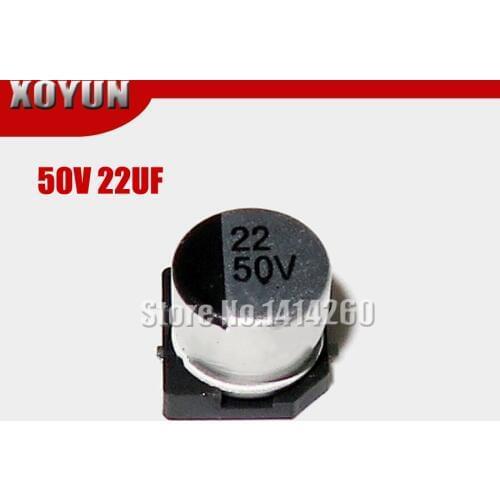 10PCS Electrolytic capacitor 50V22UF 6.3*5.4mm SMD aluminum electrolytic capacitor 22uf 50v