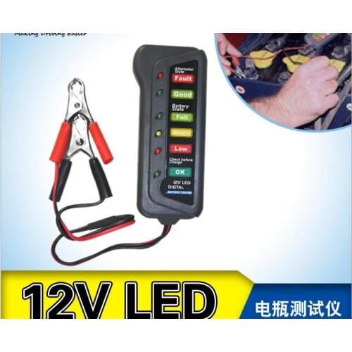 12V LED Battery Tester Car And Motorcycle Battery Detector Lead Acid Battery Surveymeter