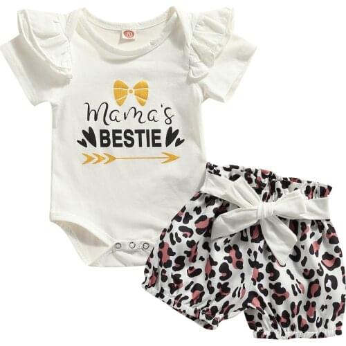 2021 New Newborn Baby Girls Clothes 3PCS Ruffle Fly Sleeve Romper Floral Pants Headband Outfits Infant Play Wear Clothes Sets