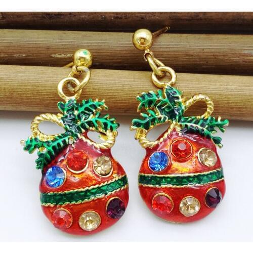 5 pairs of new year series of metal drip with earrings 28 * 18MM jewelry gifts Christmas decoration earrings