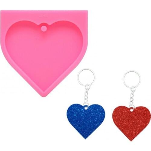 50%HOTDIY Epoxy Silicone Large Heart Key Chain Shape Cake Fondant Baking Mold Tools