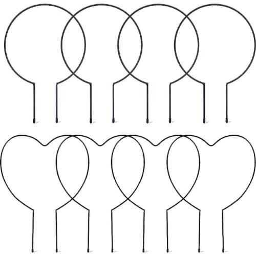8Pcs Black Iron Garden Trellis For Climbing Plants Rust Free Vine Plant Metal Support Wire With Black Coating Decor-ABUX