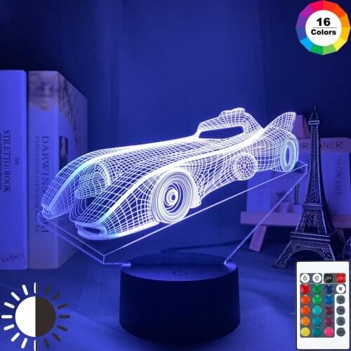 Acrylic 3d Illusion Baby Night Light Sports Car Nightlight for Kids Child Boy Bedroom Decor Bedside Table Lamp Racing Car Gift
