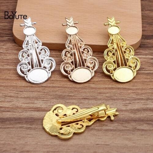 BoYuTe (20 Pieces/Lot) 28*52MM Metal Alloy Lute Welding 35MM Iron Hair Clip Diy Hair Accessories Handmade Materials