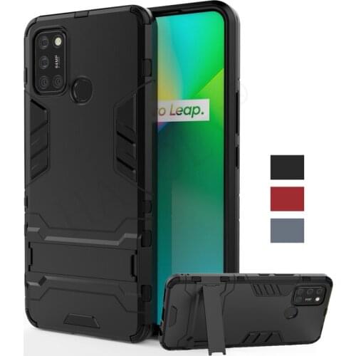 For Oppo Realme 7i Case Cover TPU Bumper Robot Holder Stand Shockproof Armor Back Cover Realme 7 i X7 Pro Phone Case Realme 7i