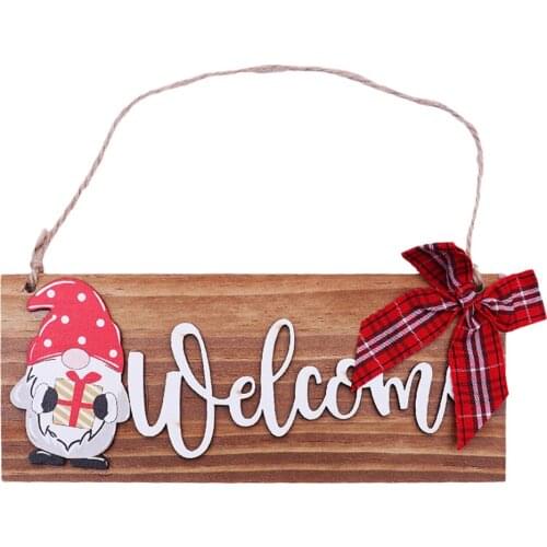 Door Hangers Hotel Window Decoration Christmas Tree Pendant Decorations Photography Prop Cute Welcome Sign For Kitchen Wood