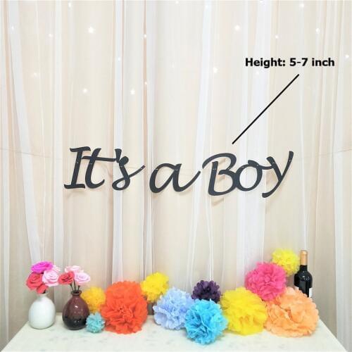 Its a Boy Banner Glittered Paper Letter Baby Boy Shower Backdrop Decorations Hanging Garland Personalized 5-7 inches