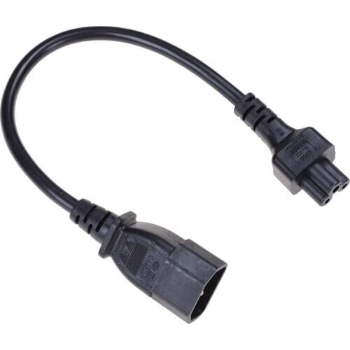 HUXUAN 20cm IEC 320 C14 Male Plug to C5 Female Adapter Cable IEC 3 Pin Male to C5 Micky, PDU UPS Power Converter Cord