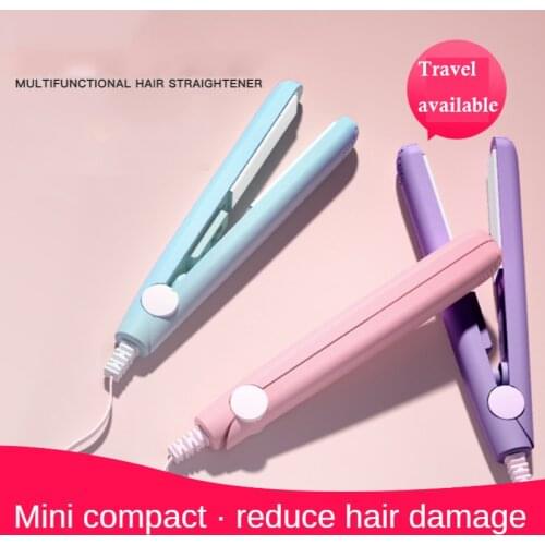 Multifunctional Curling Iron Mini Hair Straightener Portable Electric Curling Styling Tool Hot Comb Straightener Hair Flat Iron