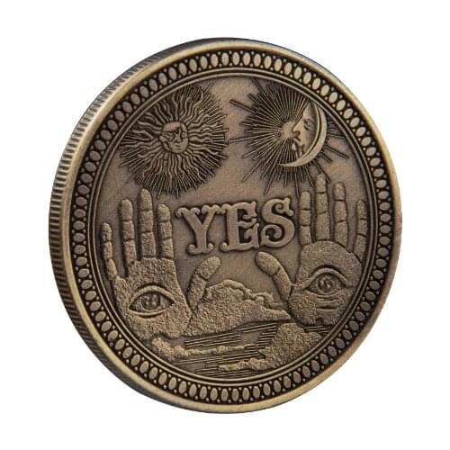 Yes/No Gothic Prediction Decision Coin All Seeing Eye Or Death Angel Nickel USA Morgan Dollar Coin