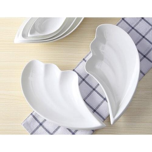 2pcs set, embossed porcelain angle wings cake plate, funny candy tray, ceramic breakfast plate dish, dessert plates, for serving