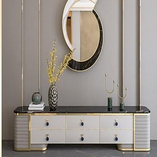 Hong Kong-style new marble light luxury coffee table TV cabinet post-modern minimalist combination furniture high model premises