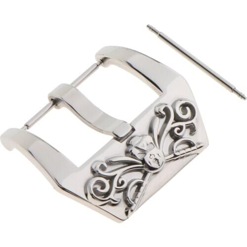 Polished Vintage Carved Stainless Steel Buckle for Watch Strap Band