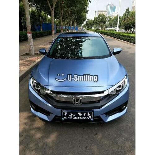 Premium Film Satin Mist Blue Matte Chrome Car Vinyl Wrap Film For Car Sticker Bubble Free Vehicle Wraps Foil