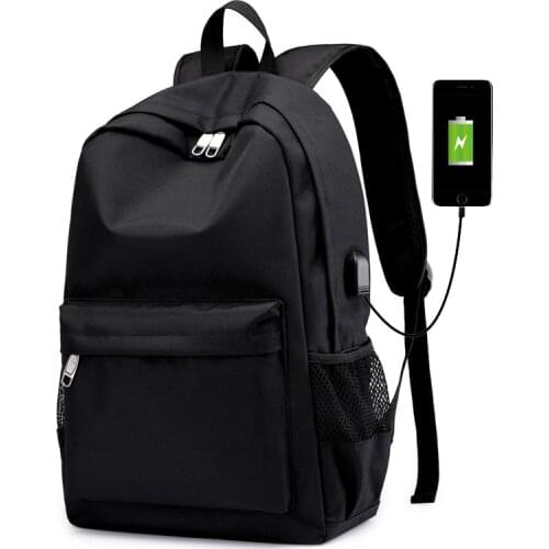 Black Men Backpacks School High School for Boys Teenage Nylon Usb Charging Back Pack Teen Student Bagpack Big Capacity New 2021