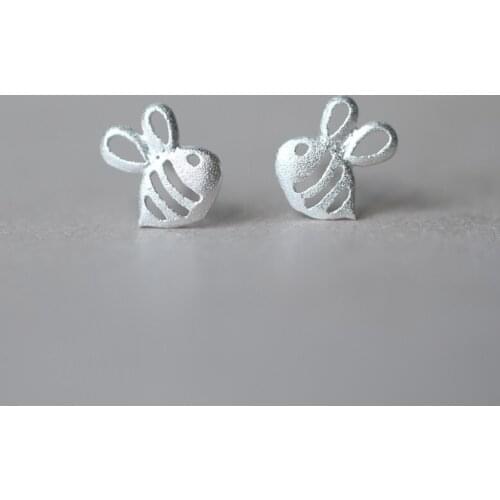 925 Sterling Silver Little Bee Stud Earrings For Women Casual Style Girl Earings Personality Jewelry
