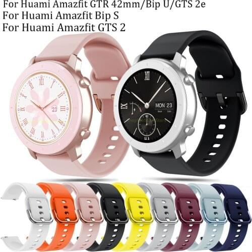 Silicone band For Xiaomi Huami Amazfit GTS GTR 42mm Bracelet for Huami Amazfit Bip pop Lite Ladies Wrist Strap 20mm Watchband
