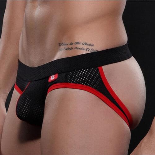 Sexy Gay Underwear Men Transparent Jockstrap String Homme Slip Sexy Erotic Homens Mens Thongs And G Strings Cueca Gay WJ