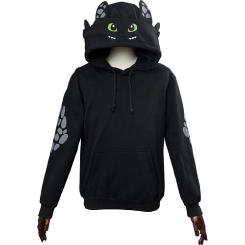 Adult Kids How to Train Your Dragon Toothless Cosplay Hoodie Sweatshirt Casual Pullover Jackets Coat Hooded Hoodie