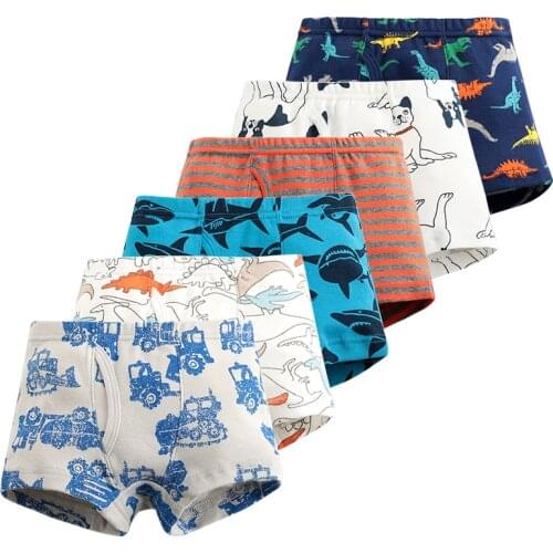 3 Pcs/lot Children Boy Underwear for Kids Funny Pattern Boxer Panties Shorts Soft Cotton Underpants Boys Teenage Striped Panties