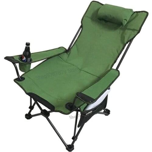 Outdoor folding chair recliner portable backrest ultralight fishing chair beach chair lunch break chair siesta bed leisure stool