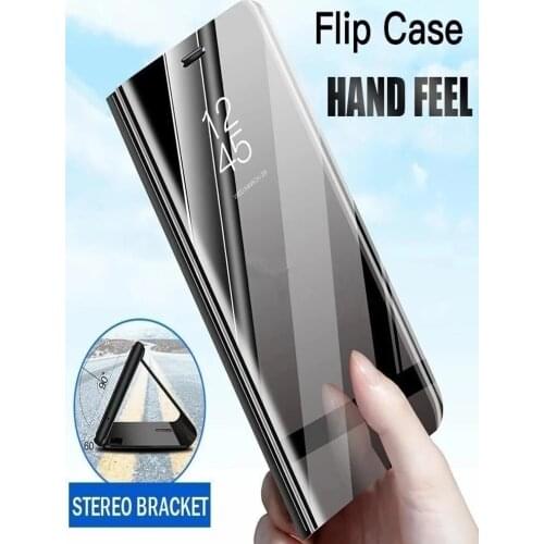 Smart Mirror Case For OPPO A92 A52 A72 A91 A31 A8 F15 A9 A5 2020 Reno 3 4 Pro Realme 6 5 Pro C3 Luxury View Leather Flip Cover
