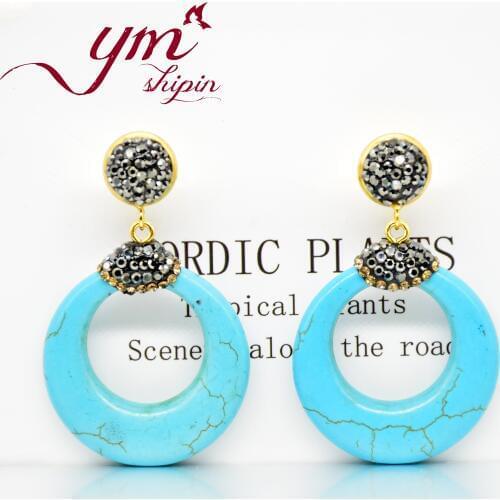 YMSHIPIN Big Round Earrings Geometric Round Water Drop Earrings For Women Handmade Jewelry 2019 Trendy Wedding Party Jewelry