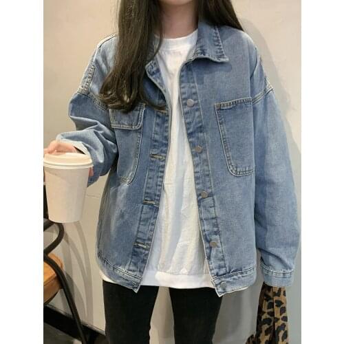 New Style Retro Loose And Versatile Short Jeans Jacket Womens Spring Top Fashion In 2021