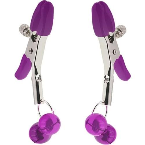 Women Nipple Clip Stimulator Erotic Breast Enhancement Teaser Sex Toys for Couples Flirting Clamps Metal Bells Rubber Clips