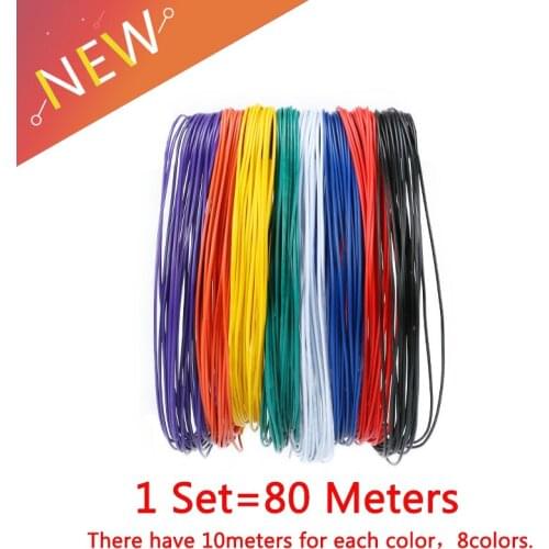 1Set 80 Meters PVC Insulated Wire 24AWG 1.4mm Electronic Cable Insulated LED Cable For DIY Connect