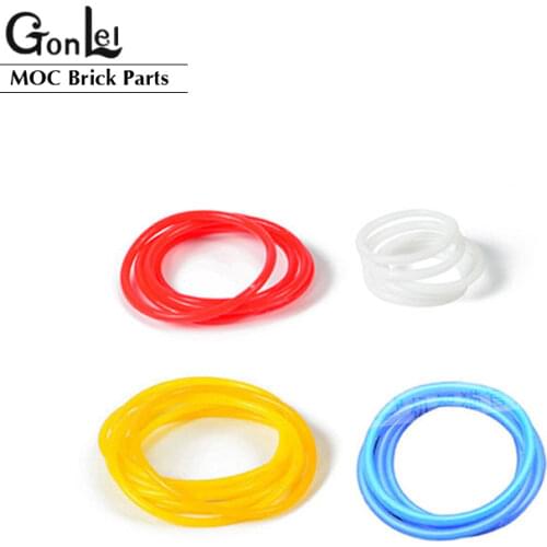 10Pcs/Lot Technic Rubber Band 2x2 3x3 4x4 5x5 Belts Parts DIY Building Blocks Particles EV3 MOC Brick Toys For Children Gifts