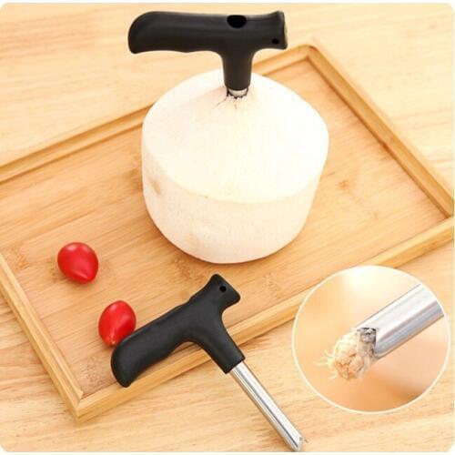100pcs Coconut Opener Tap Young Driller Coco Water Cocoknife Thai Drill Hole Cut Knife Tool Cleaning Stick Free Shipping